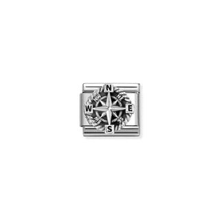 COMPOSABLE Classic OXIDISED SYMBOLS in steel and 925 sterling silver Compass