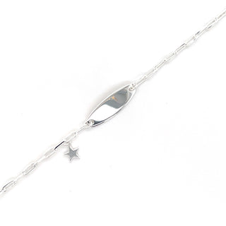 Sterling Silver Star Charm ID Bracelet