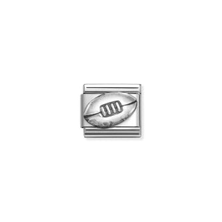 Composable Classic OXIDIZED SYMBOLS in st.steel and 925 sterling silver Rugby Ball