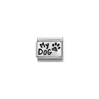 Composable Classic PLATES OXIDIZED steel and 925 sterling silver MY DOG