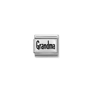 Composable Classic PLATES OXIDIZED steel and 925 sterling silver GRANDMA