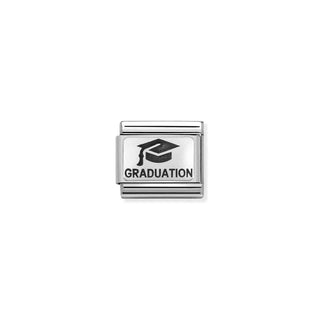 Composable Classic OXYDISED PLATES 2 in steel and 925 sterling silver Graduation with Hat