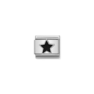 Composable Classic SYMBOLS in stainless steel , enamel and 925 sterling silver Black Star