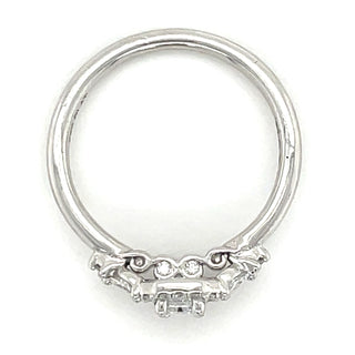 Rosaline - Platinum 0.54ct Emerald Cut Halo Diamond Ring