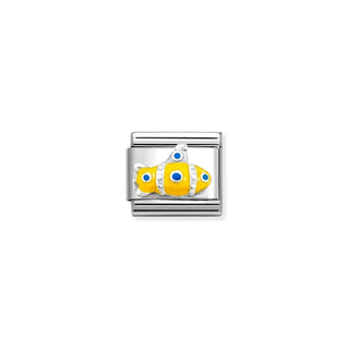Composable Classic SYMBOLS in stainless steel , enamel and 925 sterling silver Yellow Submarine