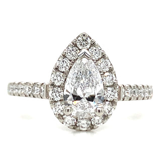 Fiadh - Platinum Pear Halo Earth Grown Diamond Engagement Ring