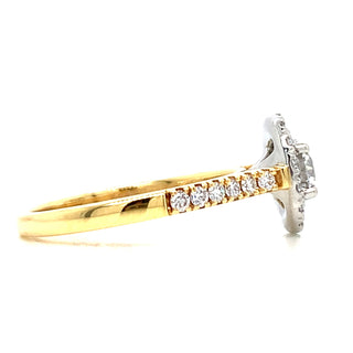 Louise - 18ct Yellow Gold with Platinum Head Halo Earth Grown Diamond Engagement Ring