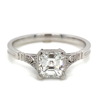 Paula - 18ct White Gold Asscher Cut Earth Grown Diamond Engagement Ring