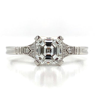 Paula - 18ct White Gold Asscher Cut Earth Grown Diamond Engagement Ring