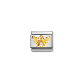 CHARM, COMPOSABLE LINK, ANGEL WITH STONES