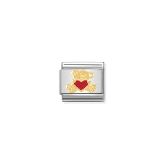 CHARM, COMPOSABLE LINK, TEDDY WITH HEART