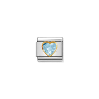 COMPOSABLE CLASSIC MULTIFACETED LIGHT BLUE HEART LINK