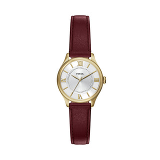 Fossil Gilmore 28 mm Three-Hand Red Leather Watch