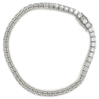 9ct White Gold Cz Tennis Bracelet