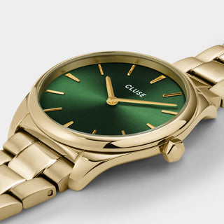 Cluse Féroce Petite Watch Steel Green, Gold Colour