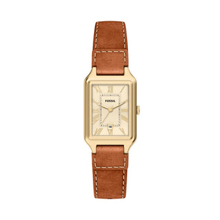 Fossil Raquel Three-Hand Date Medium Brown Leather Watch