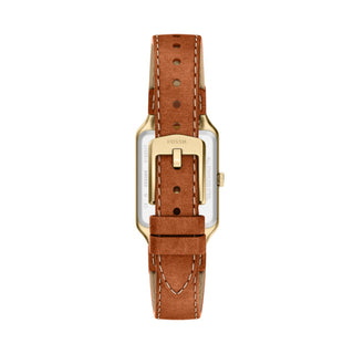 Fossil Raquel Three-Hand Date Medium Brown Leather Watch