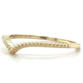 9ct Yellow Gold Bubble Design Wishbone Ring