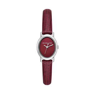 Michael Kors Maude Oval Face Red Leather Strap Watch