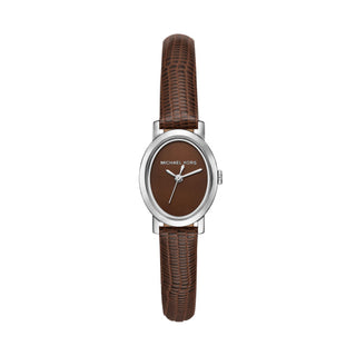 Michael Kors Maude Oval Face Brown Leather Strap Watch