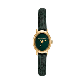 Michael Kors Maude Oval Face Green Leather Strap Watch