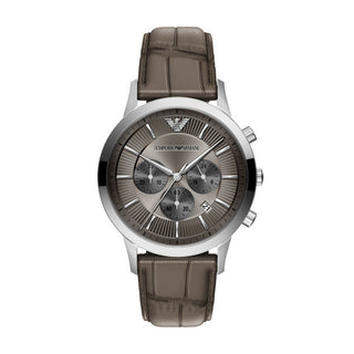 Emporio Armani Archetipo Chronograph Brown Leather Strap Watch