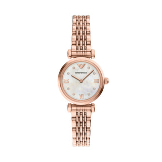 Armani Gianni T-Bar Rose Gold Plated Ladies Watch With Mother Of Pearl Dial