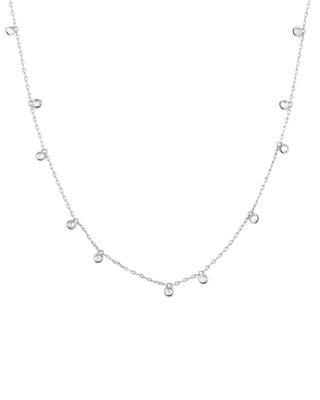 Ania Haie Silver Bezel-Set Droplet Station Necklace