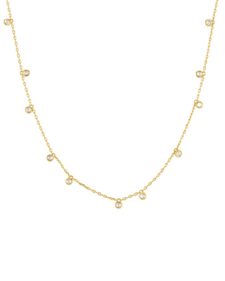 Ania Haie Gold Bezel-Set Droplet Station Necklace