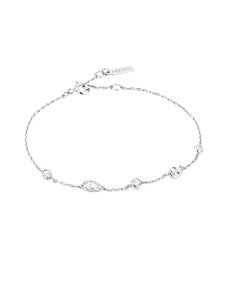 Ania Haie Silver Round & Teardrop Bezel Station Bracelet
