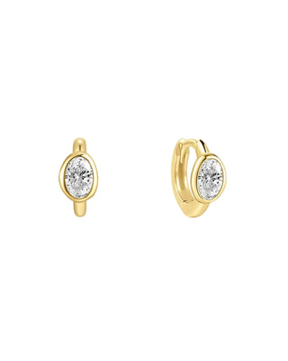 Ania Haie Gold Bezel Organic Pebble Huggie Hoop Earrings