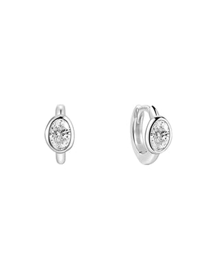 Ania Haie Silver Bezel Organic Pebble Huggie Hoop Earrings