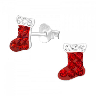 Children’s Sterling Silver Christmas Stocking Earrings
