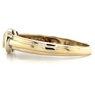 Vintage 9ct Yellow Gold Bezel Set Sapphire Ring