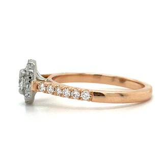 Elsie - 18ct Rose Gold 0.56ct Round Diamond Halo Ring with Laboratory Grown Centre