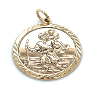 Vintage 9ct Yellow Gold St Christopher Pendant