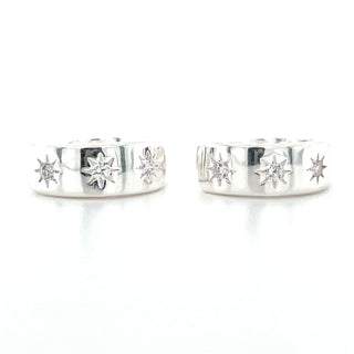 Sterling Silver Small Starry Cz Hoops
