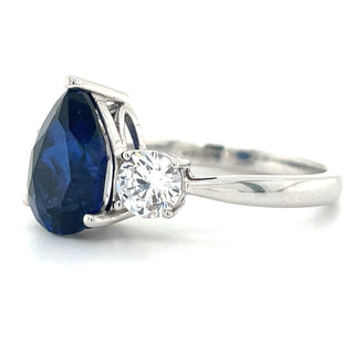 9ct White Gold Cubic Zirconia & Lab Created Sapphire Ring