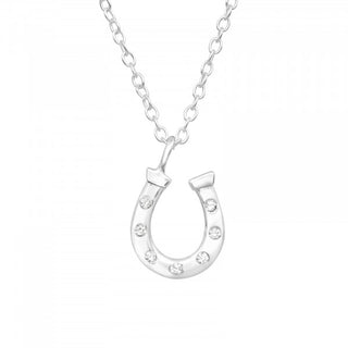 Children’s Sterling Silver Crystal Horseshoe Necklace