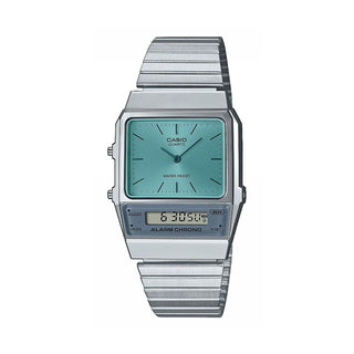 Casio Vintage Silver Analogue-Digital Quartz Blue Dial Watch