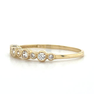 9ct Yellow Gold Milgrain Style CZ Ring