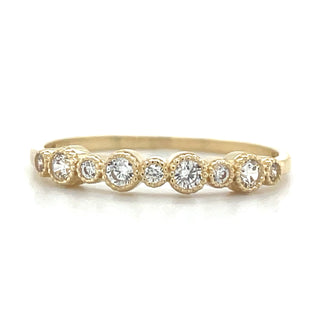 9ct Yellow Gold Milgrain Style CZ Ring