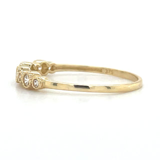 9ct Yellow Gold Milgrain Style CZ Ring