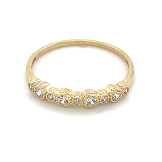 9ct Yellow Gold Milgrain Style CZ Ring