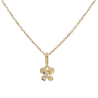 9ct Yellow Gold Floral Pendant With Cz