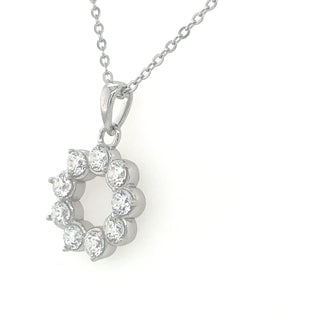 Sterling Silver Open Cz Pendant Necklace