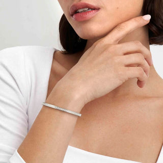 PRETTY BANGLES BRACELET WITH WHITE CZ SILVER