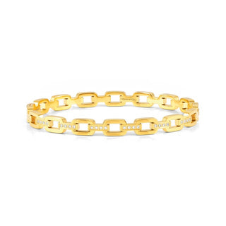 PRETTY BANGLES RIGID CHAIN BRACELET WITH CZ GOLD