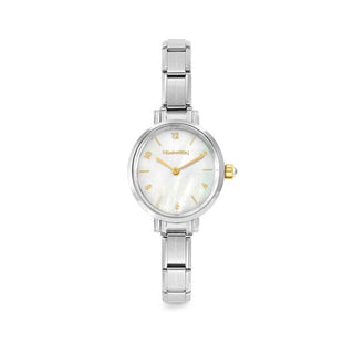 TIME OVAL WATCH, WHITE MOTHER OF PEARL
