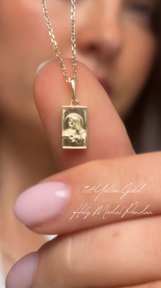 9ct Yellow Gold Holy Medal Pendant